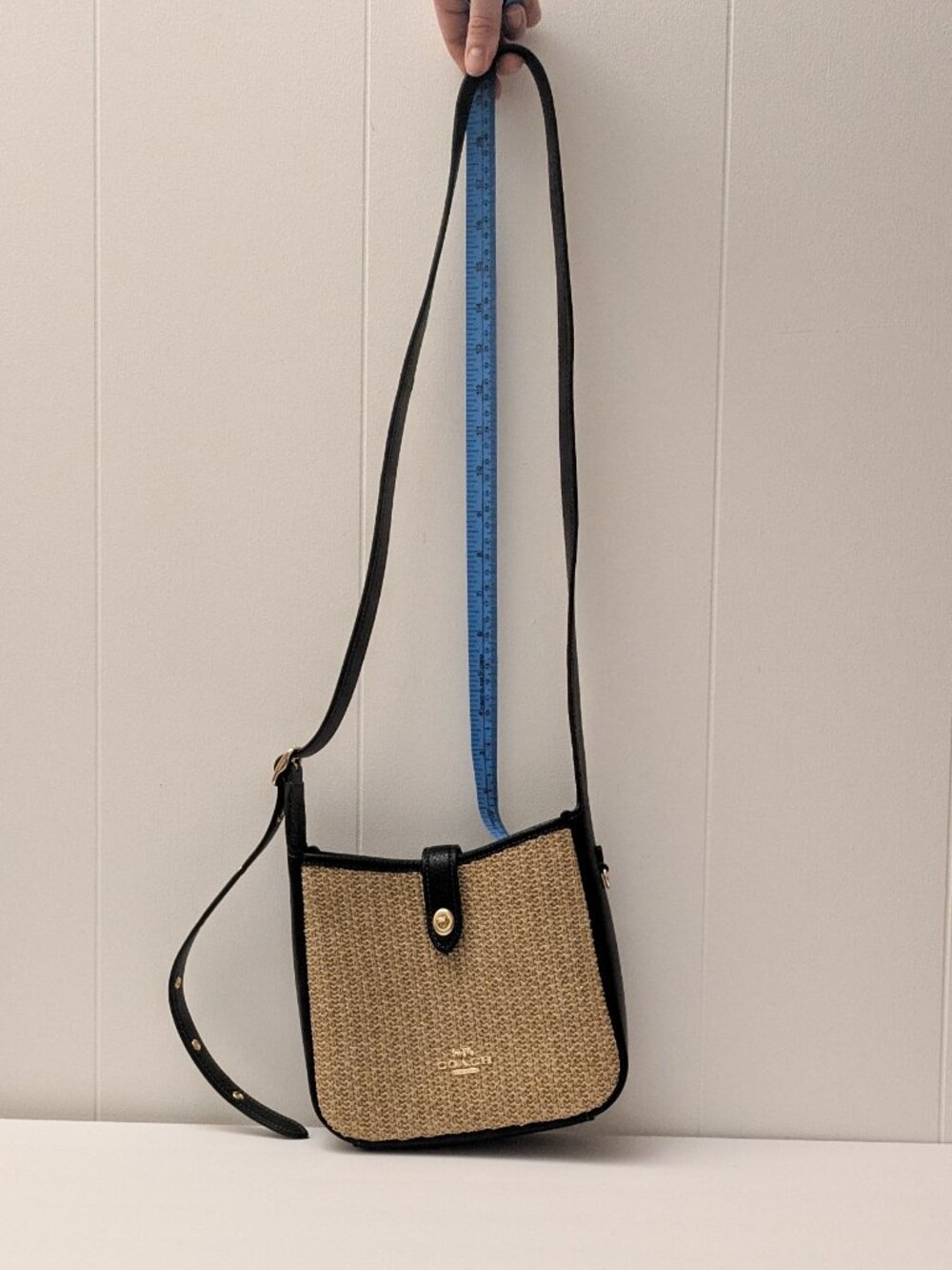 Coach Hadley Mini Crossbody Straw Toast Black CAL61 NWT - Picture 7 of 8